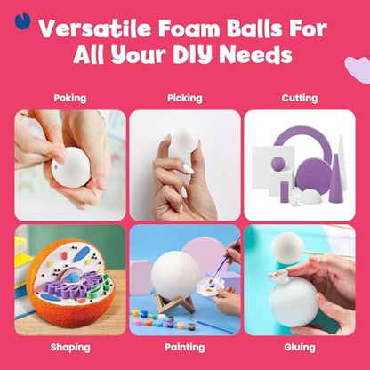 Hygloss Round Foam Balls for Crafts - 2.8-Inch White Craft Foam (XPS) for Arts Small Foam Balls for School Projects and DIY Crafts - Round Balls - 24 Pack of Foam Craft Spheres - size: 2.8-Inch, style: 24 Pieces