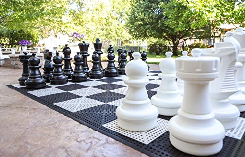 Giant Outdoor Chess Set with 25" King + Free Nylon Fabric Mat