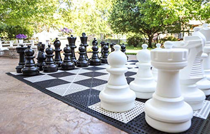 Giant Outdoor Chess Set with 25" King + Free Nylon Fabric Mat