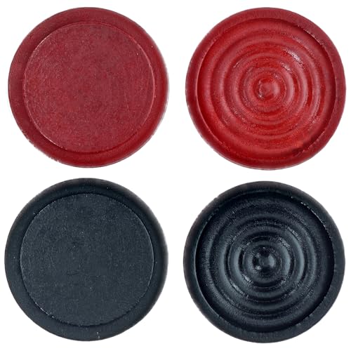WE Games Wooden Checkers Pieces with Drawstring Storage Bag - 24 Checker Pieces Only - Red & Black, 1.5-inch Diameter - size: 1.5 inch diameter