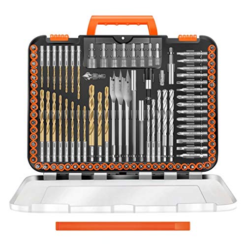 ENERTWIST Drill Bit Set, 112-Pieces 1/4" Hex Shank Impact Driver Bits and Screwdriver Bits Set Assorted in Tough Case for Wood Metal Cement Drilling and Screw Driving, ET-DBA-112 - style: 112PCS