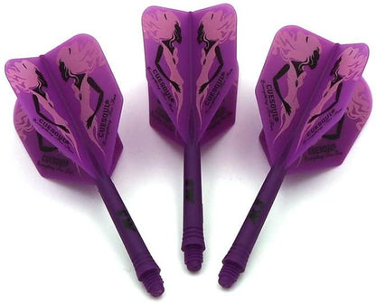 CUESOUL ROST Integrated Dart Flight and Shafts Meduim/Small/Large - color: Purple Beauty, size: Size S-21mm
