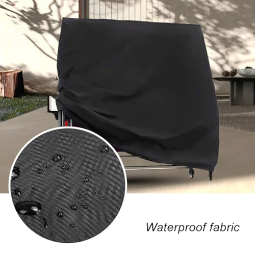 Ping Pong Table Cover, Fits Folding Table Tennis - Heavy Duty Oxford Cloth Waterproof and Scratch Resistant Folding Table Cover - color: Black