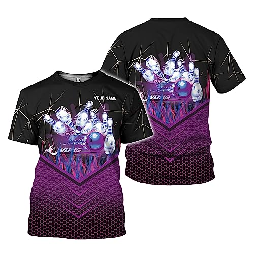 Rivelus Personalized Name Bowling Shirts for Men and Women 3D, Bowling Shirts for Team Bowling, Bowling Shirts Gift - color: Blm24