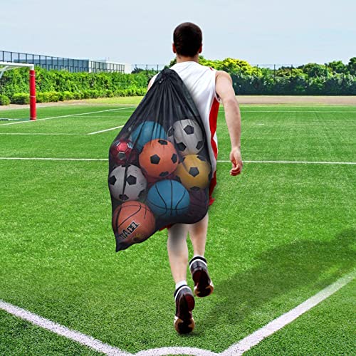 BROTOU Extra Large Sports Ball Bag Mesh, Basketball Bags Team Balls, Adjustable Shoulder Strap, Ball Bags for Holding Soccer, Football, Volleyball, Swimming Gear (30” x 40”) - color: 2PCS