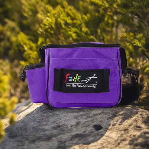 Fade Lite Disc Golf Bag – Compact, Lightweight, and Reliable Storage for New and Casual Players - Shoulder Strap Bag - Night Golf Bag - color: Psychedelic Purple