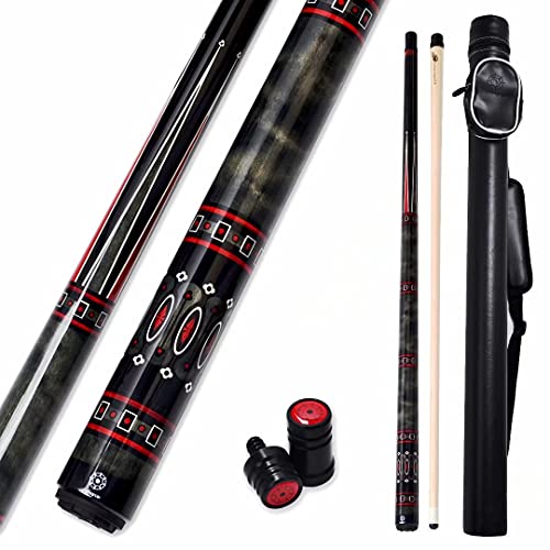 Collapsar CXL Pool Cue with 1X1 Hard Case,Low Deflection Shaft 13mm Black Tip Billiard Ques Sticks,58" 2-Pieces 19-21 oz Professional Pool Stick Set - color: CXL500+Joint Protector+Hard Case, size: 21 ounce