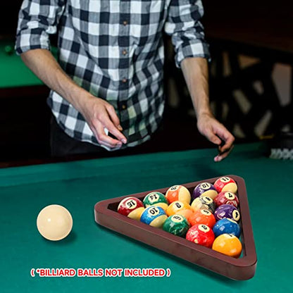 GSE Games & Sports Expert Deluxe Heavy Duty Solid Wood Billiard 8-Ball Triangle / 9-Ball Diamond Pool Ball Racks for 2-1/4" Pool Balls, Billiards Accessories - color: Mahogany, style: Triangle & Diamond Racks