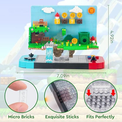 Vziimo Super Game Building Sets,Cool Building Blocks Kits for Adults, 3D Anime Scene Model Creative Idea Gift for Teens Adults 14+ (1256 Pieces) - style: Super Game