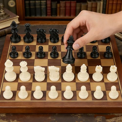 Chess Set,International 32 Standard Chess Pieces Replacement Tournament Chessmen with Kings Queens Castles for Children Teenager Adults
