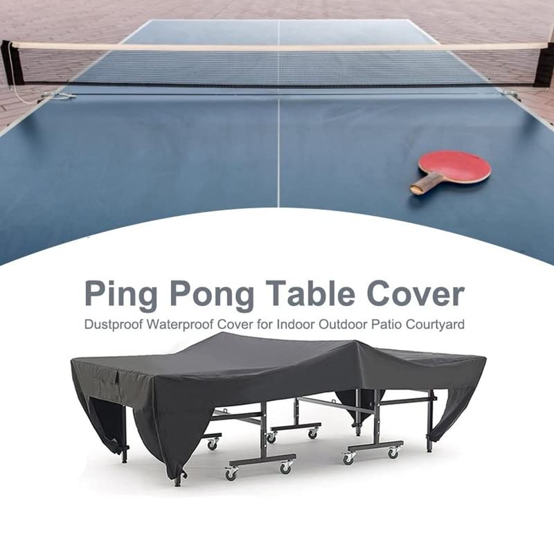 Waterproof Ping Pong Table Cover Tennis Cover Protect Outdoor Indoor Anti-UV Dustproof Ping Pong Table Cover - (Color: Dark Grey)