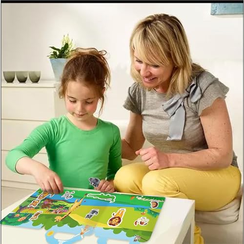 Reusable Sticker Book for Kids, Animal Stickers Educational Learning Toys Travel Stickers Activity Books for Toddler Girls Boys Age 3+ Birthday Gifts - style: Animal