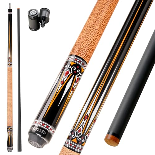 KONLLEN Carbon Fiber Pool Cue Stick 58-inch Professional Pool Sticks for Adults Full Carbon Technology Low Deflection Pool Cue Billiard Cues with 12.5mm Tip (Easy to Control, Pro Taper, Ultra-Smooth) - color: 013 yellow