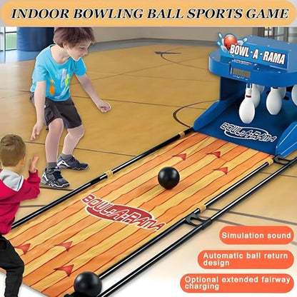 200cm Indoor Bowling Ball Sports Machine,Portable Electric Bowling Set,Foldable Electronic Bowling Alley Game with LED Scoreboard,Automatic Reset