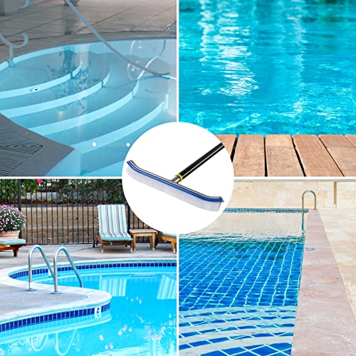Swimming Pool Brush, 8FT Stainless Steel Heavy Duty Clean Swimming Pool Brush with Pole, Use for Swimming Pool Wall Tile Floor and Step - size: 8FT