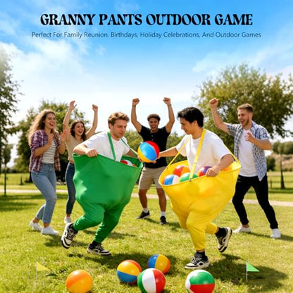 Granny Pants Yard Game (31.5" W x 39.4" H), Hands-Free Design with 43" Adjustable Straps, Hilarious Outdoor Tossing Game for Adults & Family