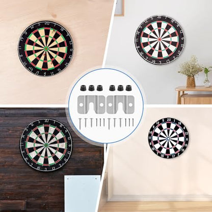 Mabor 2 Set Portable Dart Board Mounting Bracket, Includes Screws, Nails and Stabilisers Dart Board Hanging Hardware Kit Wall Bracket for Hanging Dartboard
