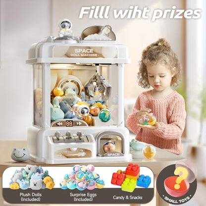 Large Claw Machine for Kids with Lights Sound, Vending Machine Toys, Electronic Prizes Dispenser Toys for Kids Age 3+, Arcade Claw Machine Game Gifts for Home Party Birthday