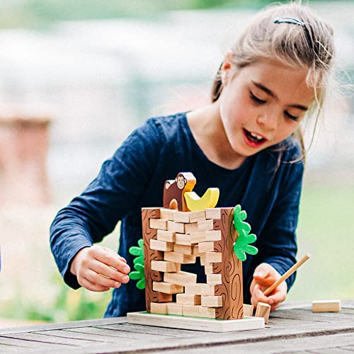 Bigjigs Toys, Jungle Crash Game, Wooden Toys, Tumble Tower Game, Educational Toys, Educational Games for Kids, Family Games, Maths Games, Numeracy Games