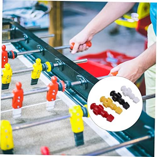 VICASKY 4pcs Table Soccer Players Accessories Replacement Parts for Foosball Game White Black Yellow Red Fits Standard Rods Design for Enhanced Gameplay