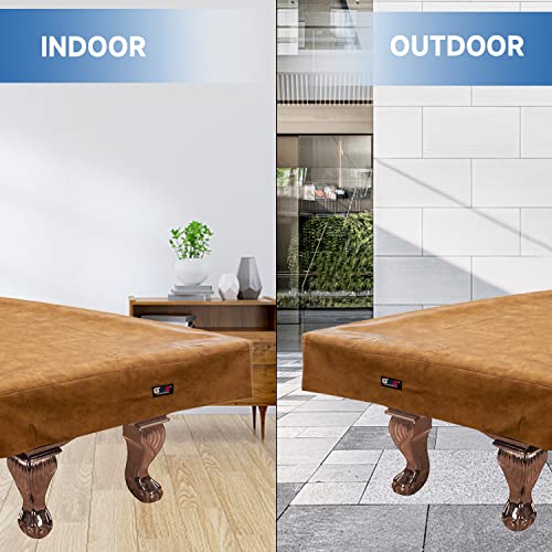 GSE Games & Sports Expert Billiard Table Covers, 7'/8'/9' Waterproof & Tearproof Heavy Duty Leatherette Pool Table Cover (Several Colors Available) - color: Russet - 9ft