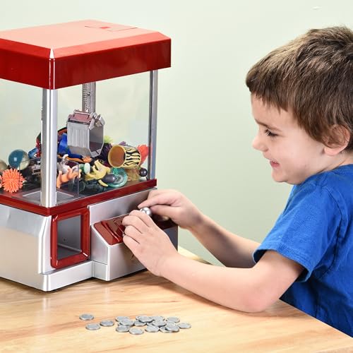 Etna Electronic Mini Claw Machine for Kids, Mini Candy Prize Dispenser Arcade Game with Sound, 30 Tokens, 10" x 7.90" x 13.5"