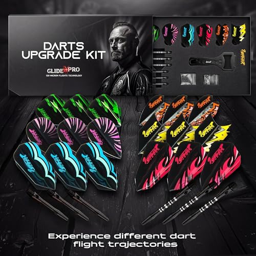 IgnatGames Dart Flights and Accessories - Sets of Different Shape Darts Flights and Flights Protectors, Darts Accessories Kit
