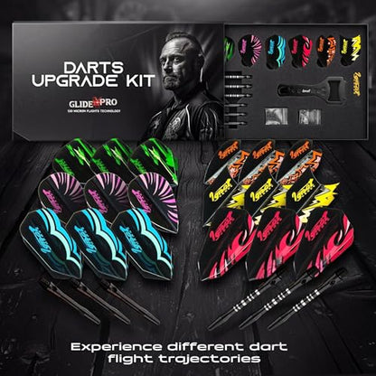 IgnatGames Dart Flights and Accessories - Sets of Different Shape Darts Flights and Flights Protectors, Darts Accessories Kit