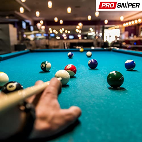 Prosniper Billiard Balls - 16 Premium Pool Ball Set Including 4X Cue Tips and 4X Blue Chalk I 6 oz & 2.25 inches I Pool Table Accessories for Beginners & Professionals I Made of Pure Resin - style: standard
