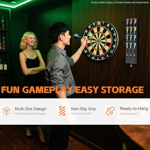 Darts Caddy Wall Mounted Dart Holder Wooden Storage Rack for Home Bars Offices Game Rooms Recreation Areas Tournament Organization 15.75 Inch Stylish Durable Accessory