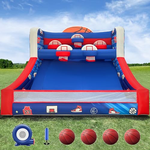 OZIS Inflatable Basketball Hoop Shot with Balls, Inflatable Party Basketball Game with Blower Easy Set Up Ideal for Indoor/Outdoor Shot Basketball Interactive Game