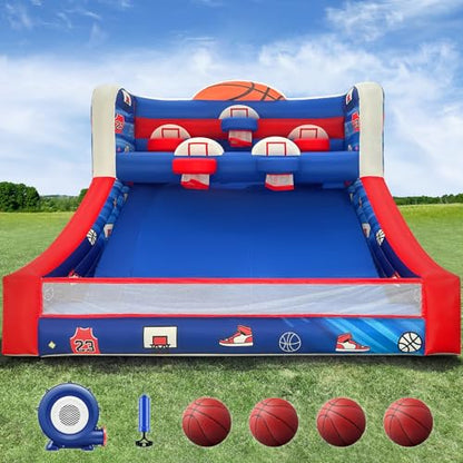 OZIS Inflatable Basketball Hoop Shot with Balls, Inflatable Party Basketball Game with Blower Easy Set Up Ideal for Indoor/Outdoor Shot Basketball Interactive Game