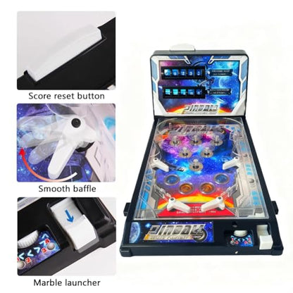 Mini Arcade Pinball for Family Kids, Classic Fun Tabletop Game, Electronic Pinball Game with Lights & Sounds, Nostalgia Ball Shooting Arcade Machine