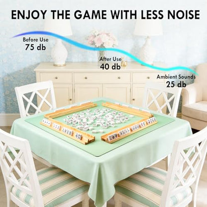 Green Mahjong Mat - 100% No Creases American Mahjong Mat, Anti-Slip & Noise Reduction Mahjong Table Cover, Mahjong Mats with Carrying Bag for Mahjong, Poker, Card Games, Dominoes, Board Games (Green) - color: Green