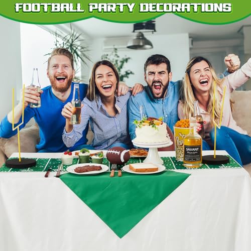 5 Pcs Football Goal Post Decoration Kit Includes 2 Football Field Goal Post Centerpieces 1 Table Runner 1 Mini Ball 1 Pump for Sports Court Theme Birthday Party Decorations Supplies