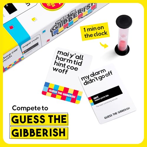 Guess The Gibberish Card Game for Families by Relatable, From The Creators of Incohereant, Fun Kids Games for Kids 12+, Game Night With Friends, Includes 400 Cards, Instructions, and 1 Sand Timer - style: Family