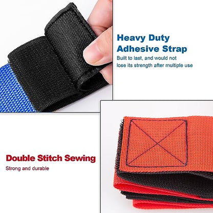 Three Legged Race Bands, 2 Sets, Team Building, 3 Legged Race Bands, Outdoor Party Group Game for Teenagers Adults, Cooperative Team Race for Birthday, Relay Race, Field Day, Backyard Activity Game - size: For 10 people（Red&Blue）