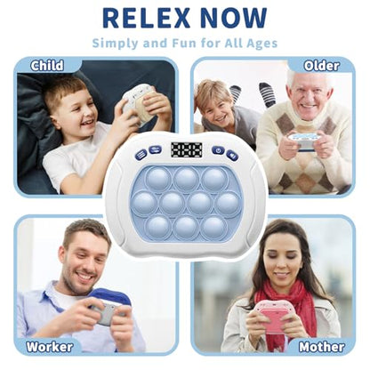 Intoypad Pop Game Light Up Fidget Toy for Kids, 6 Modes LED Screen Quick Push Controller Electric Fidget Popper Game Quick Push Bubble Sensory Games Birthday Toys for Kids Lightblue - style: Lightblue