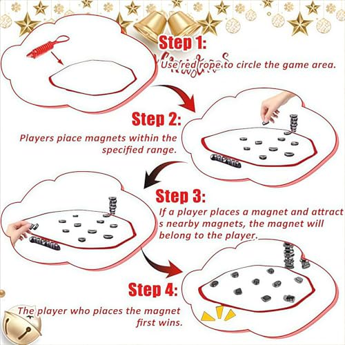 30 piece and Rope Magnetic Chess Game Set - Portable Magnetic Chess Board for Children and Adults, Brain Boosting Strategy Game, Perfect for
