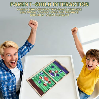 AIUAZA Football Fast Classic Ring Shooting Game Family Game Night with Friends Party Wooden Air Hockey Board Game for Adults Kids Tests Your Speed and Accuracy, 2 Players
