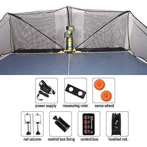 Table Tennis Robot/Ping Pong Ball Machine,Automatic Table Tennis Machine for Training/Tabletop Table Tennis Games with Customize Spin, Frequency, Ball Speed,Landing, Height - color: JT-A-ZZ