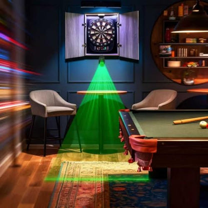 FunVision Green Laser Dart Throw Line - 360° Oche Toe Dart Line Marker with Rechargeable Lithium Battery & USB Power Line