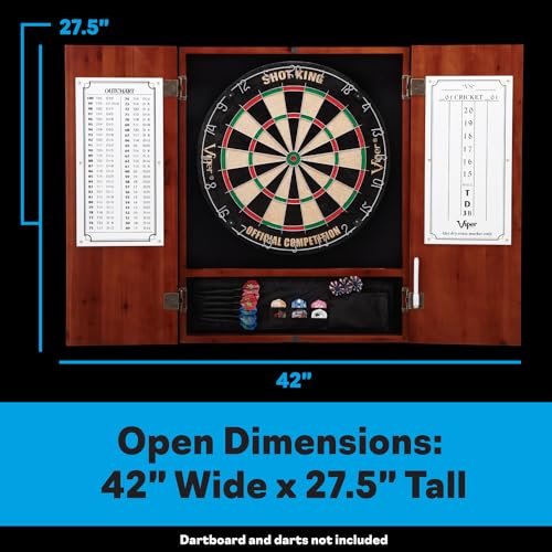 Viper Metropolitan Solid Wood Sisal/Bristle Steel Tip Dartboard Cabinet: Cabinet Only (No Dartboard), Oak Finish - color: Cinnamon Finish