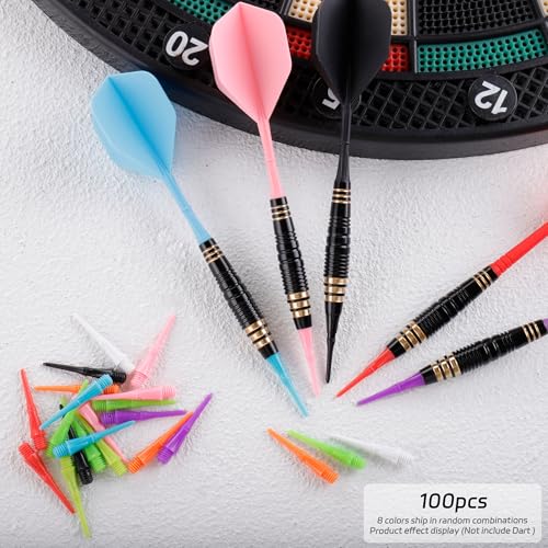 CyeeLife 2BA Thread Soft Tip Dart Points - Plastic Dart Tips - 100/1000 Pack Premium Replacement Dart Accessories - color: 100pcs