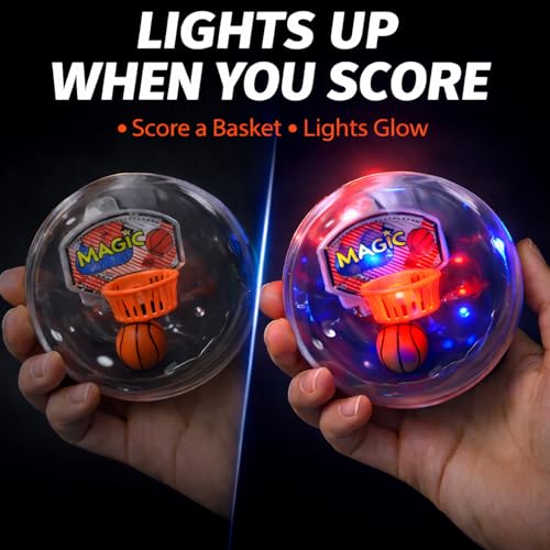 Liberty Imports 12 Pack Mini Basketball Electronic Handheld Shoot & Score Hoop Game with LED Lights & Sounds, Bulk Toys Birthday Party Favors Prizes for Kids, Adults