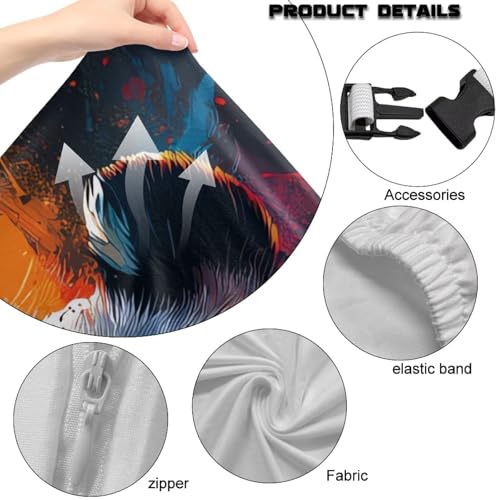 Stretchable Universal Computer Chair Cover with Armrest Covers Cool Panda Armchair Slipcovers High Back Rotating Gaming Chair Covers Protector 4PCS Package, Easy Installation - color: Cool Panda