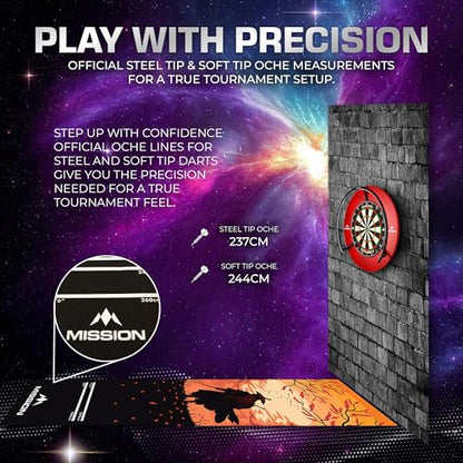 Mission Darts | Lightweight Carpet Dart Mat | Available in Multiple Designs.