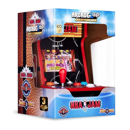 Arcade1Up NBA JAM Countercade Arcade Machine with NBA JAM TE and NBA Hang Time, 7" LCD Screen, Light-Up Marquee and Real-Feel Arcade Controls