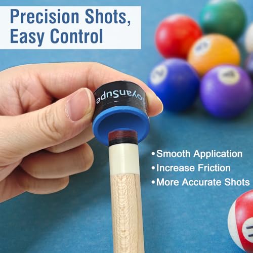 Pool Cue Chalk 2 Pack – Billiard Chalk for Cue Tips with Concave Design and Acrylic Storage Box – Pool Table Accessories for Billiards