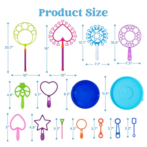 JOYIN Big Bubble Wands Set, Giant Bubble Wand Toys with Tray Bulk for Kids Adults, Summer Toys, Birthday Party Favors, Outdoor Activities, Easter Basket Stuffers - style: Regular